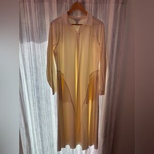 Athleta Cream Long Sleeve Shirt Dress with Pockets